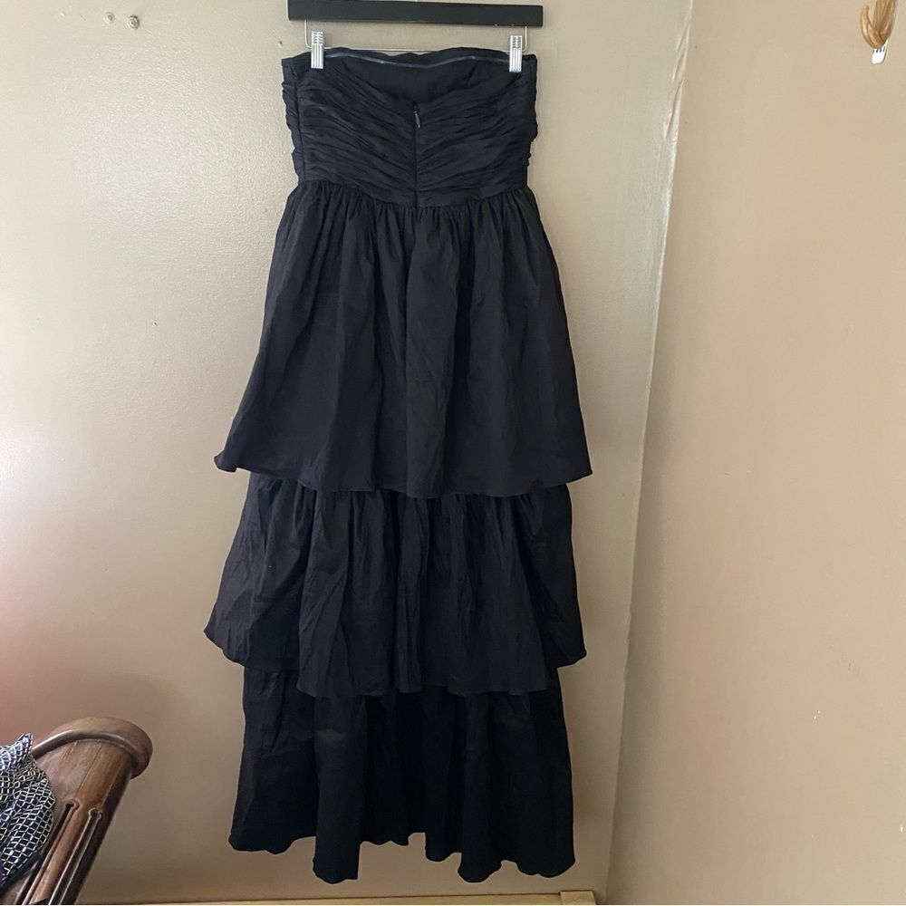 NWT Lovers and Friends Michie Maxi Dress Black high low gown taffeta Revolve S - Picture 10 of 10